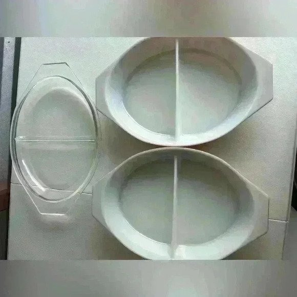 Pyrex Casserole Dish 1 1/2 Quart Brown Gold Divided W/Lid Early American Vintage - Picture 5 of 6